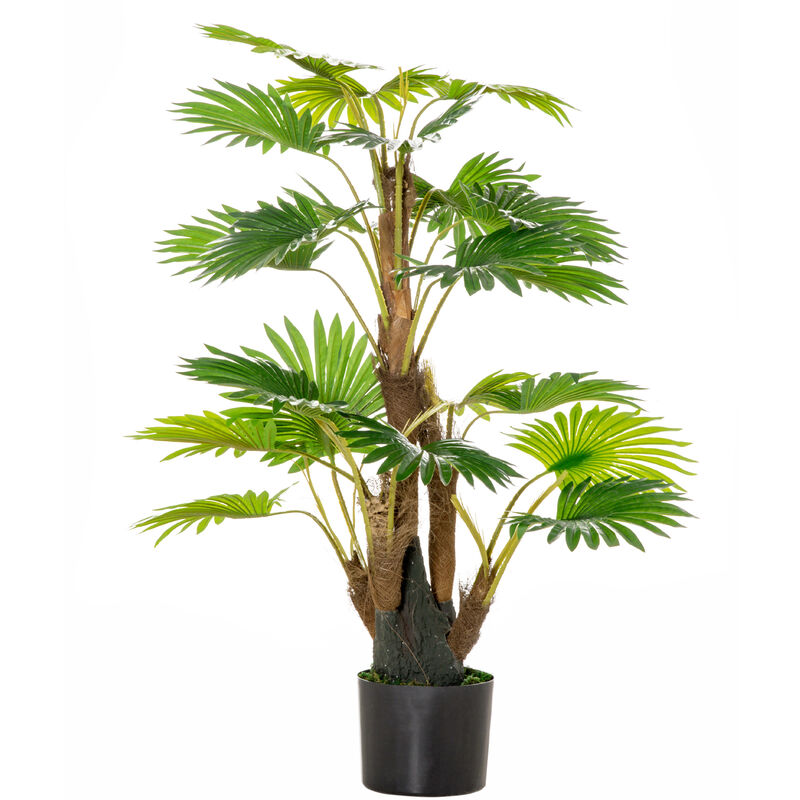 Artificial Tropical Palm Tree Fake Decorative Plant in Nursery Pot for Indoor Outdoor Décor, 135cm - Homcom