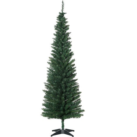 HOMCOM 1.8m 6ft Artificial Pine Pencil SlimTall Christmas Tree Xmas Holiday Décor with Stand