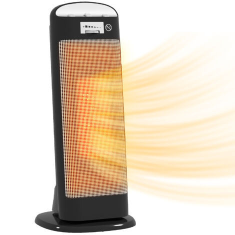 HOMCOM 2000W Fan Space Heater with 4 Modes, Adjustable Thermostat, Black