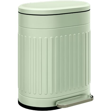 HOMCOM 20L Pedal Bin, Metal Kitchen Bin with Soft-close Lid, Light Green