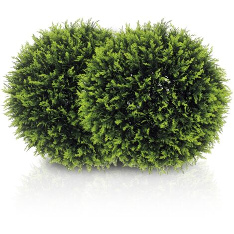 HOMCOM 2er-Set Künstlicher Zeder, 45 cm Zimmerpflanze, Kunstpflanze, Dekopflanze, Dekorative Pflanzen für Zuhause, Büro, Flur, Garten, Grün