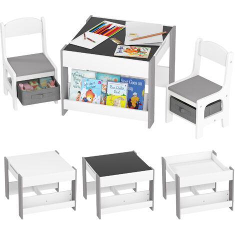 HOMCOM 3-Piece Kids Table and Chair Set for Nursery, Playroom, Classroom