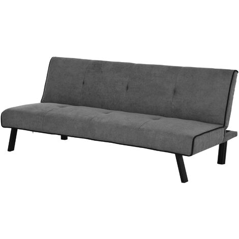 HOMCOM 3-Seater Sofa Bed Adjustable Back Velvet-Touch Padded Single Bed Recliner