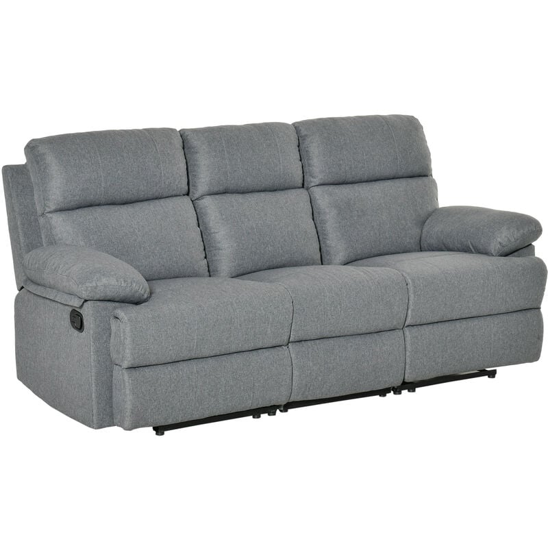 Homcom - ® 3-Sitzer Fernsehsofa | Relaxsofa | Leinen | 163 x 95 x 97 cm | Dunkelgrau - dunkelgrau