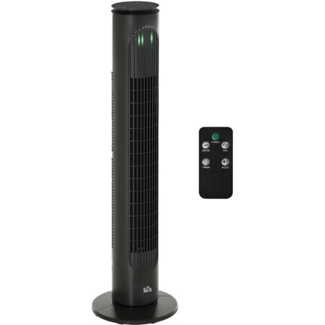 HOMCOM 30 Inch LED Tower Fan 70° Oscillation 3 Speed 3 Mode Remote Controller Grey