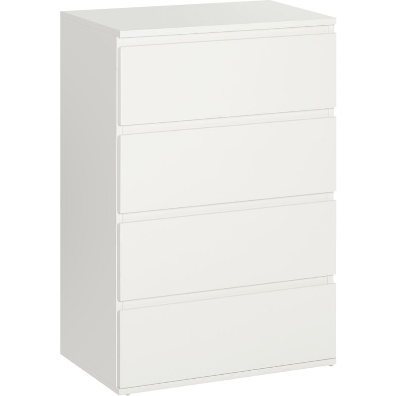 Homcom - 4 Drawers Clothes Chest Storage Cabinet Bedroom Furniture White