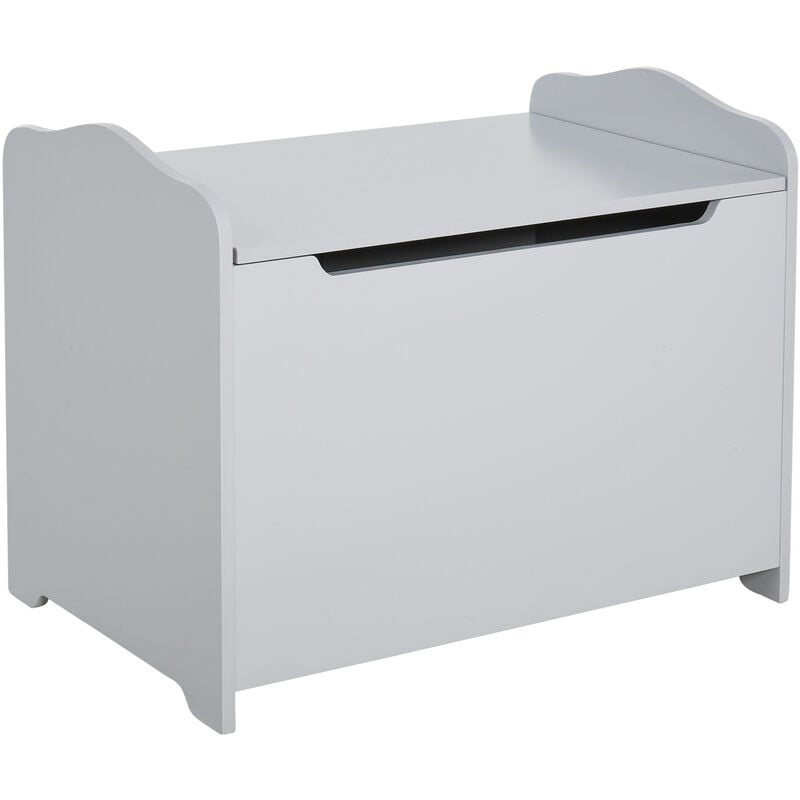 40x60cm Kids Storage Organiser Chest Box w/ Safety Hinge Toy Furniture Grey] - Homcom