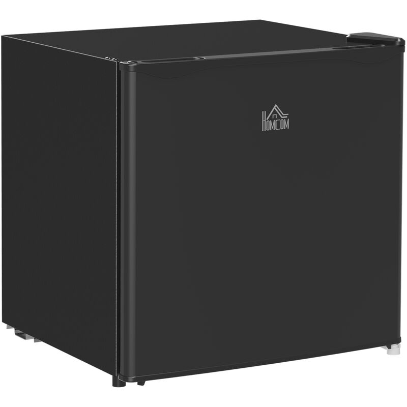 HOMCOM 46 Litre Table Top Fridge Mini Fridge With Chiller Box Reversible Door Black, Black
