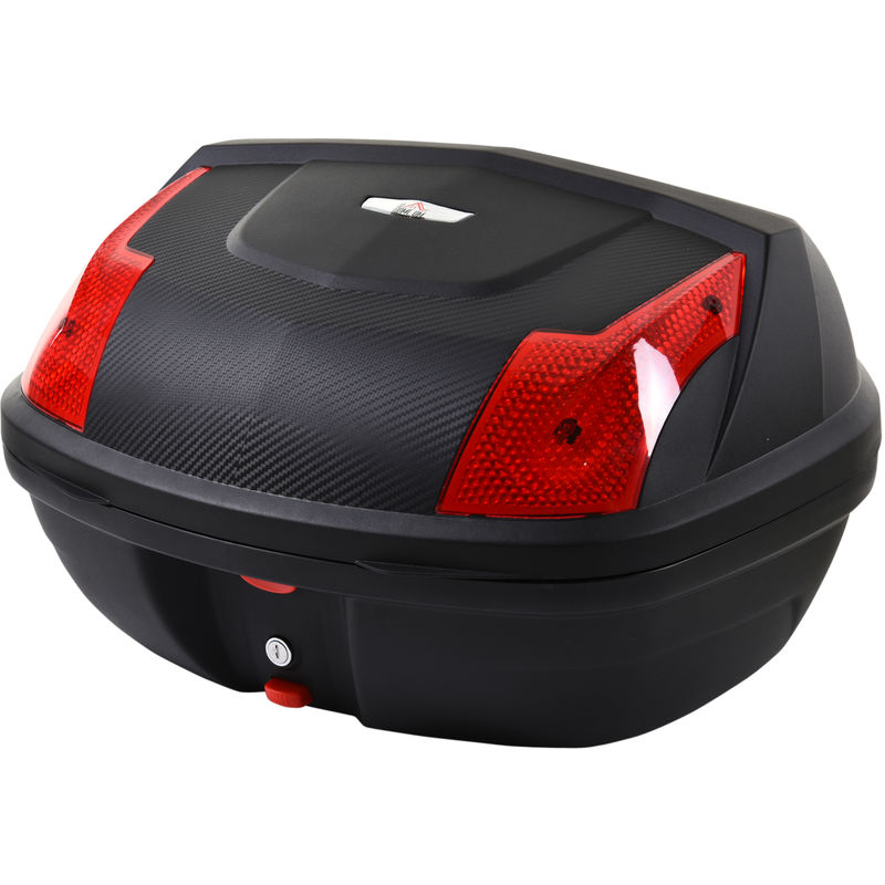 Homcom - 48L Motorcycke Trunk Travel Luggage Storage Box, Can Store Helmet - Black