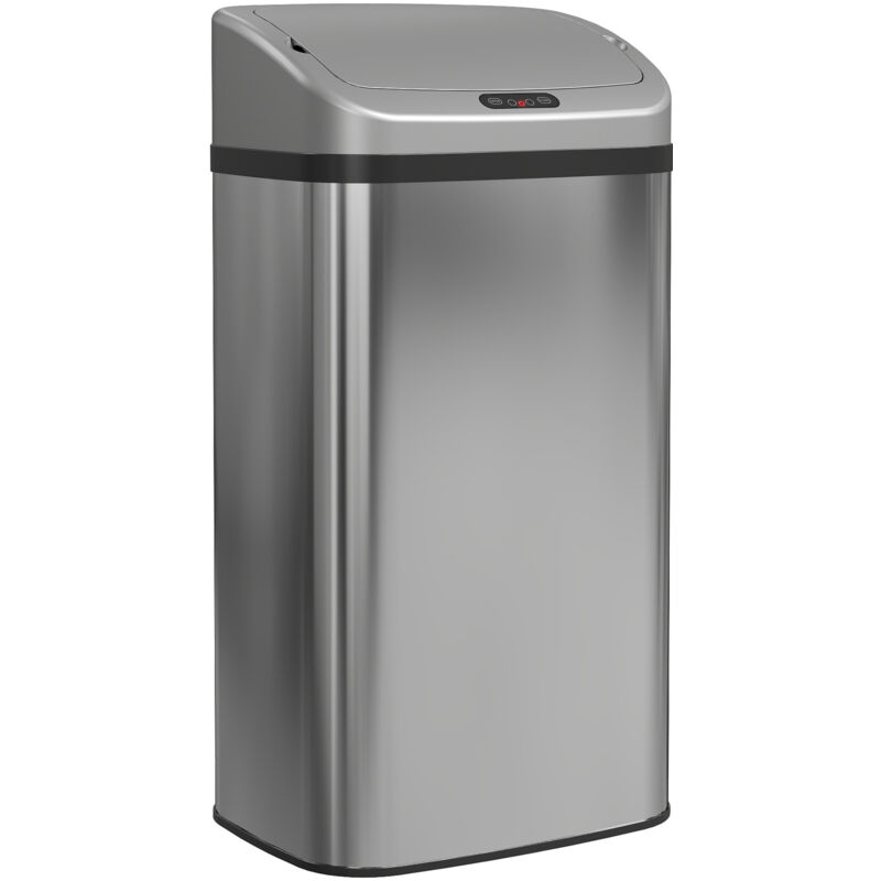 Homcom - 48L Sensor Bin, Stainless Steel Kitchen Bin with Automatic Close