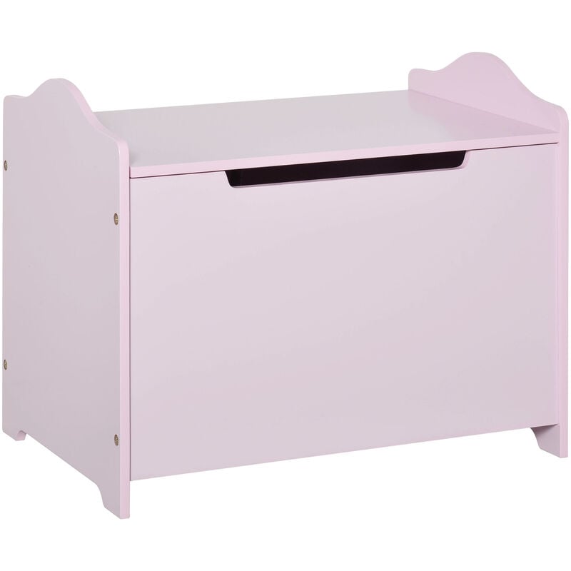 48x40cm Kids Toy Box Storage Organiser w/ Safety Hinge Girl Pink - Homcom