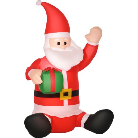 Homcom 4ft Led Inflatable Santa Claus Outdoor Christmas Decoration