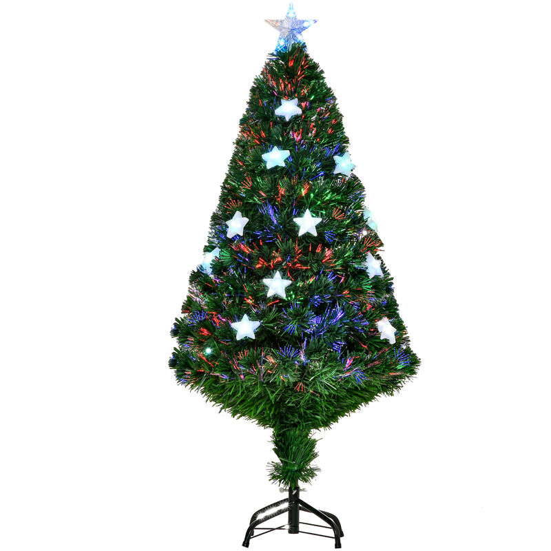 Homcom - 3FT/4FT Artificial Christmas Xmas Tree Colourful led Snowflake from 7.99 Green 4FT