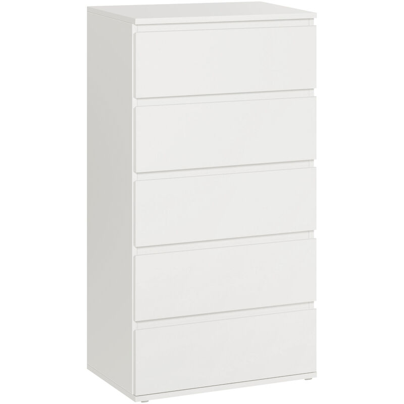 5 Drawers Clothes Chest Storage Cabinet Bedroom Furniture White - Homcom