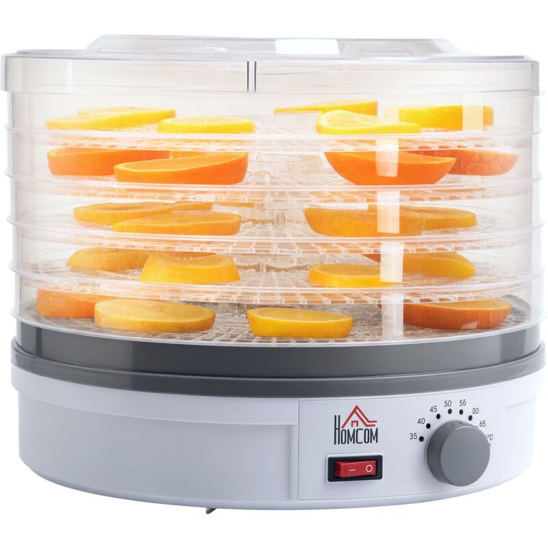 Homcom - 5 Tier Food Dehydrator for Drying Fruit Meat Vegetable Jerky Pet Treat