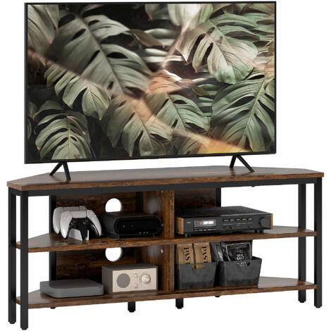 "HOMCOM 50"" TV Stand Cabinet, TV Unit with Storage Shelves, Rustic Brown"