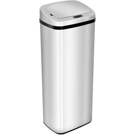 HOMCOM 50L Infrared Automatic Motion Sensor Dustbin Stainless Steel Trash Can - Silver
