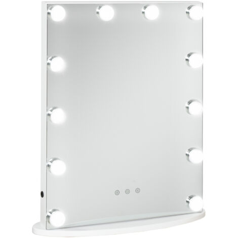 main image of "HOMCOM 51x41cm Hollywood Mirror Vanity w/ 12 Lights Makeup Bedroom Dressing Table"