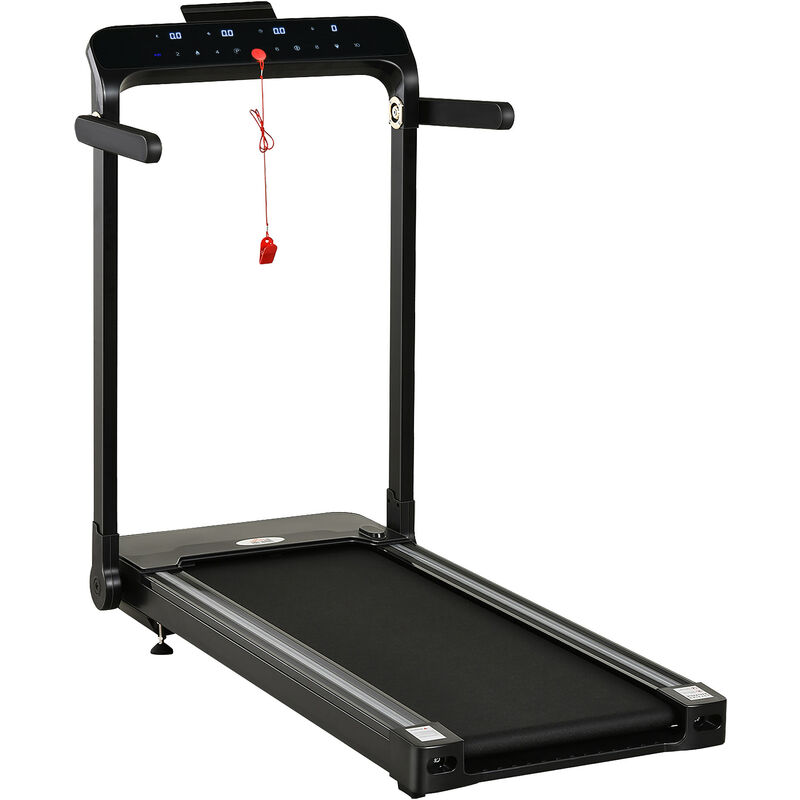Homcom - 1.85HP Foldable Electric Treadmill Fitness Safety Lock led screen-Black