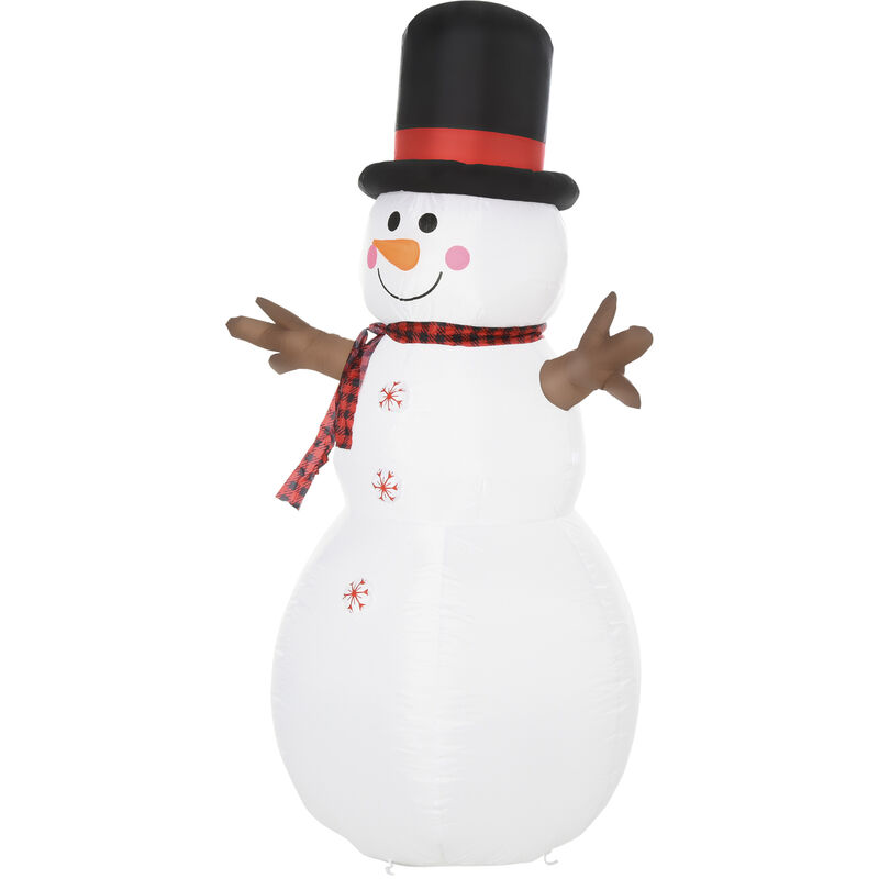 6ft Giant Inflatable Snowman Christmas Decoration led Lights Accessories - Multi-colored - Homcom