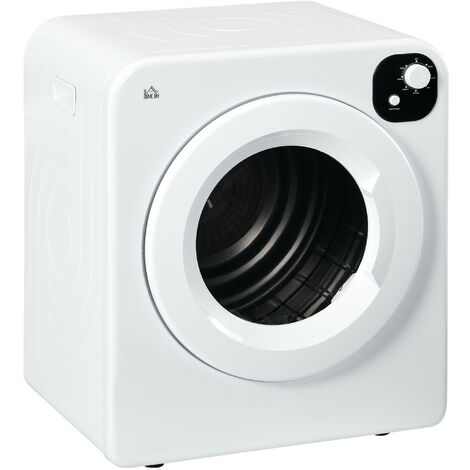 HOMCOM 6kg Vented Tumble Dryer, Freestanding, Wall Mounted, Stackable, Portable Dryer with 7 Programmers White