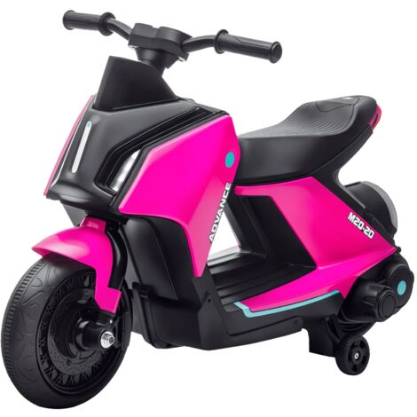 HOMCOM 6V Kids Electric Motorbike Ride On Toy w/ Music Headlights for 2-4 Years Pink
