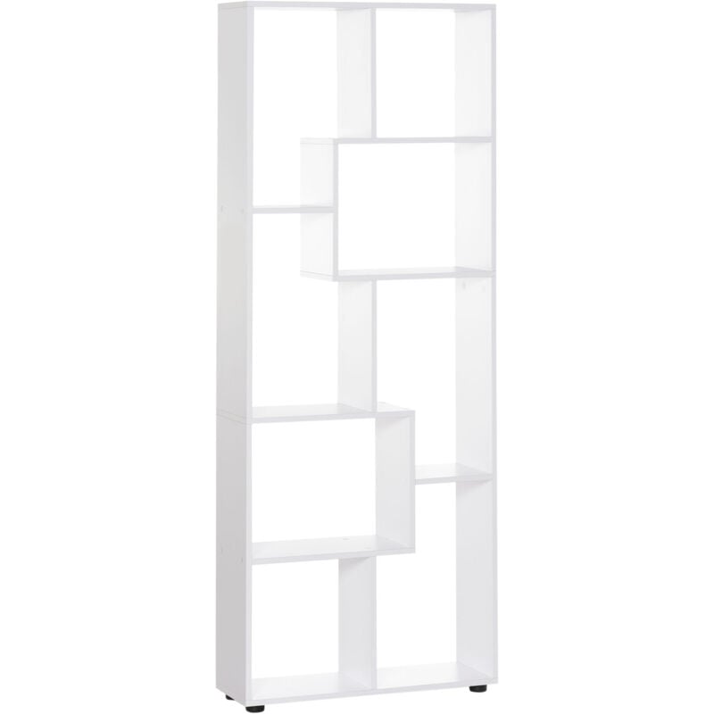 7-Tier Bookshelf w/ Melamine Surface Foot Pads Anti-Tipping for Home White - Homcom