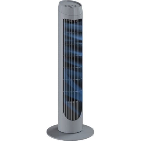 HOMCOM 75cm Tower Fan Noise Reduction Wind 3-Level Cool ABS Indoor Grey