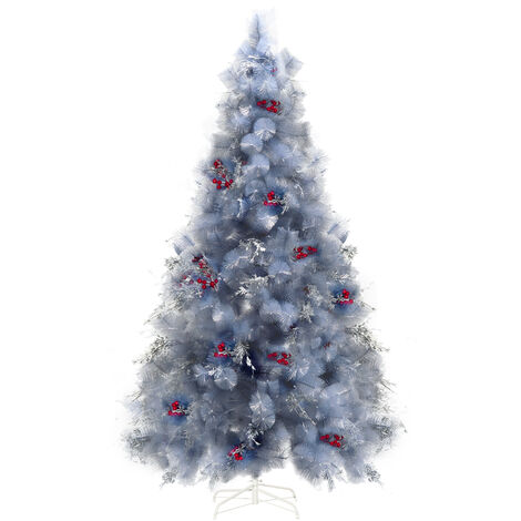 HOMCOM 7ft Christmas Snow Tree cm Pine Look and Metal Stand 499 Tips