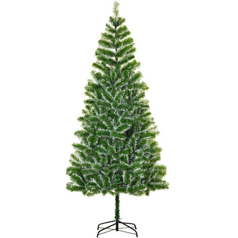 HOMCOM 7ft Home Decoration Artificial Christmas Tree Xmas Gift Metal Stand