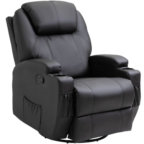 HOMCOM 8-Point Massage Recliner Chair Sofa Rocking Swivel W/ Remote Control