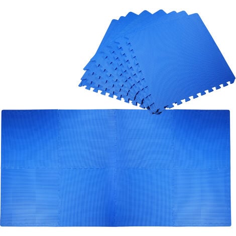 main image of "HOMCOM 8 tlg. Spielmatte Puzzlematten Spielteppich mit schadstofffreiem EVA-Schaumstoff für Schutz Fitnesscenter Blau 60 x 60 x 1,2 cm - blau"