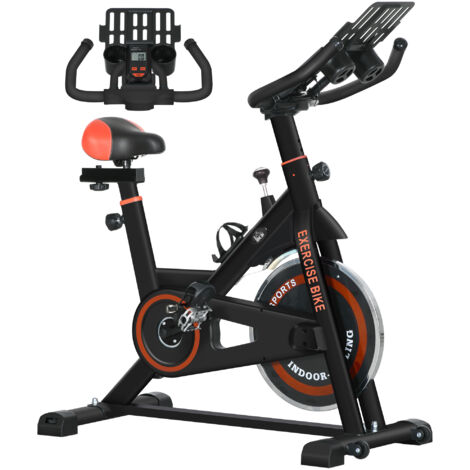 HOMCOM 8kg Flywheel Exercise Bike with Adjustable Height, Resistance, Black
