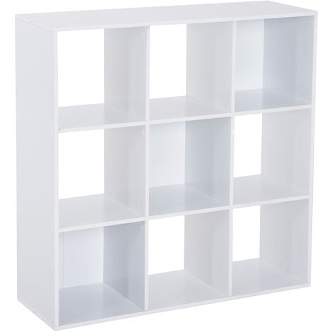 HOMCOM 9 Cube Storage Unit Cabinet Bookcase Display Shelves Chipboard - White