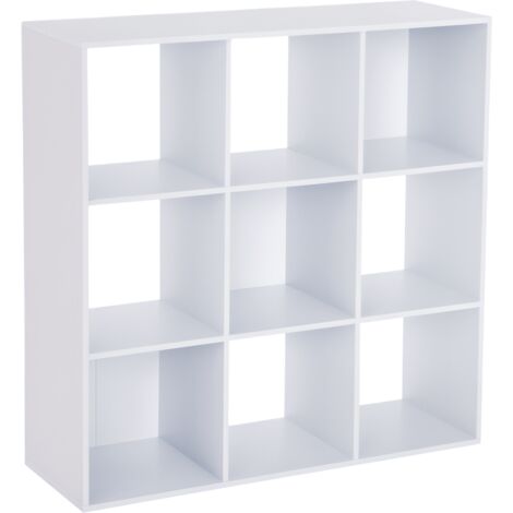 HOMCOM 9 Cube Storage Unit Cabinet Bookcase Display Shelves, White