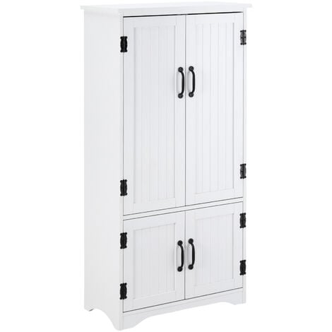 HOMCOM Accent Floor Storage Cabinet Kitchen Cupboard with 2 Large Doors - White