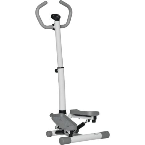 HOMCOM Adjustable Twist Stepper Step Machine For Home Gym Aerobic Workout White