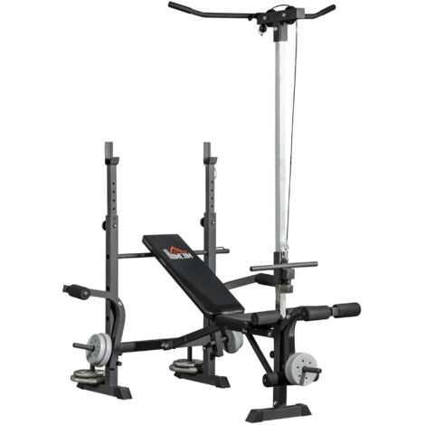 HOMCOM Adjustable Weight Bench Multifunction Full Body Workout Bench