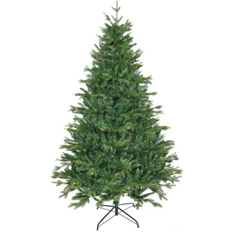 HOMCOM Alberello di Natale Decorato e Ignifugo per Interni con 1443 Rami e Base in Metallo, 120x180 cm, Verde