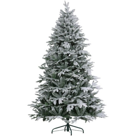 HOMCOM Albero di Natale 180cm Innevato con 2531 Rami Alto e Stretto Verde