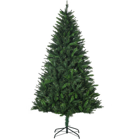 HOMCOM Albero di Natale Alto 180cm con 786 Rami 2 Sezioni e Base Metallo, Verde