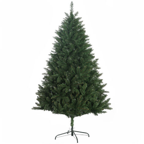 HOMCOM Albero di Natale Alto 180cm con 800 Rami e Base in Metallo, Verde