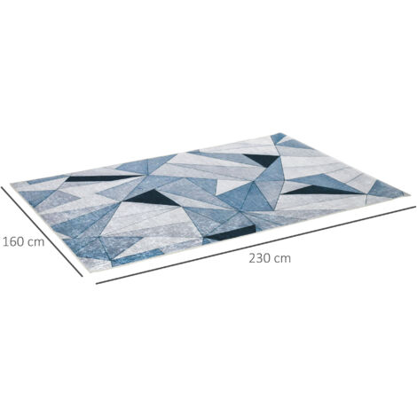 HOMCOM Alfombra de Salón Moderna de Terciopelo 230x160 cm Alfombra Geométrica con Base Antideslizante  Multicolor