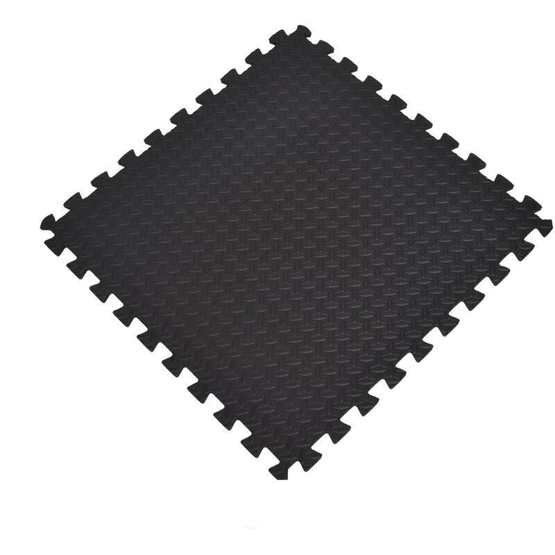 

Homcom - Alfombra Estera Protectora 6 piezas 2.16 m2 Estera EVA Goma Espuma Union Puzle - NEGRO