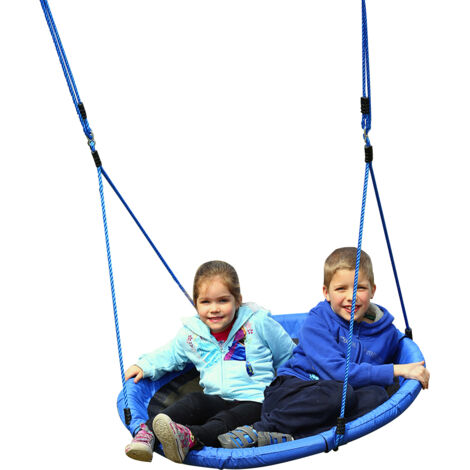 HOMCOM Altalena da Giardino per Bambini 3-8 Anni Rotonda Blu
