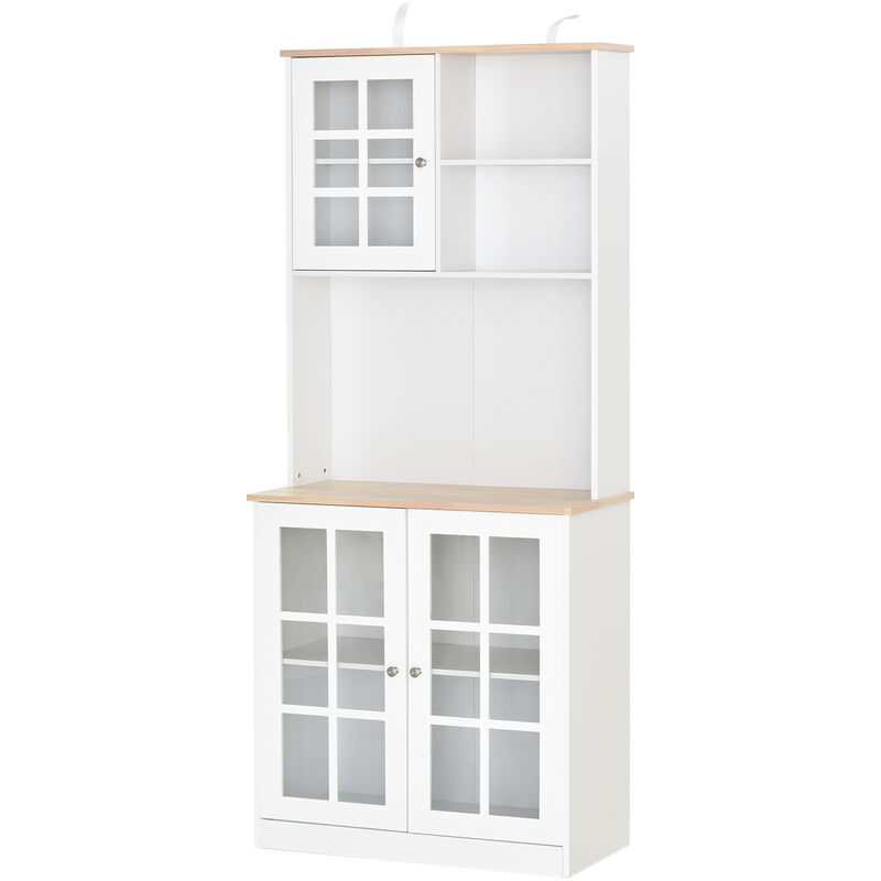 

Aparador de Cocina Auxiliar con Amplio Espacio Almacenaje Blanco - Blanco