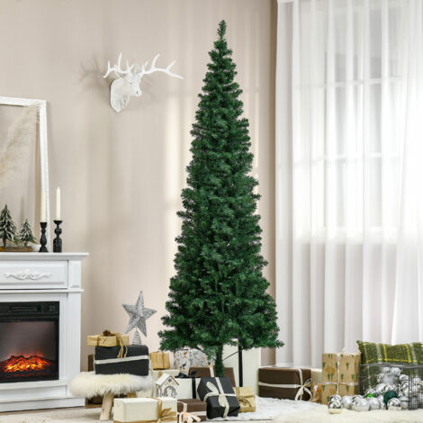HOMCOM Árbol de Navidad Artificial 210 cm con 631 Puntas Decoración Navideña para Interiores Fácil de Montar Verde