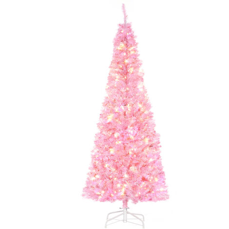 HOMCOM árbol de navidad artificial altura 180 cm ignífugo con 618 ramas 300 luces LED hojas de PVC apertura automática base plegable soporte metálico