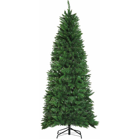 HOMCOM Árbol de Navidad Artificial Árbol con Soporte 210cm 865 Ramas PVC Verde