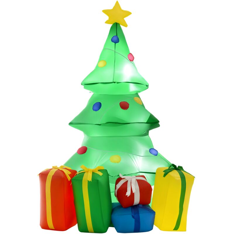 

Árbol de Navidad Inflable 1.5m Iluminado LED Decoración Navidad Patio Hinchador - Verde